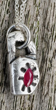 Load image into Gallery viewer, Simon & LuLu Fine Silver Organic Lock with Ruby NK