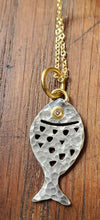 Load image into Gallery viewer, Prehistoric Works Fish-Shaped Diamond Necklace