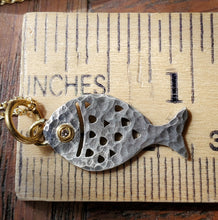 Load image into Gallery viewer, Prehistoric Works Fish-Shaped Diamond Necklace