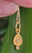 Load image into Gallery viewer, Prehistoric Works 24K Gold Pendant with Diamond Drop