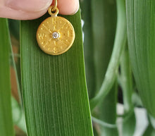 Load image into Gallery viewer, Prehistoric Works 24K Gold Compass with Diamond Pendant