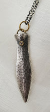 Load image into Gallery viewer, Prehistoric Works Silver Arrowhead with diamond set in 24K gold