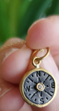 Load image into Gallery viewer, Prehistoric Works Sterling Silver & 24K gold Compass w/Diamond