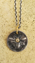 Load image into Gallery viewer, Prehistoric Works  Oxidized Sterling Silver & 24K gold Queen Bee