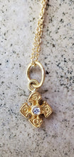 Load image into Gallery viewer, Prehistoric Works 24K Gold Pontus Cross w/Diamond