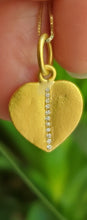 Load image into Gallery viewer, Heart Leaf 24K Gold Diamond Pendant