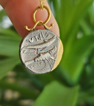 Load image into Gallery viewer, Prehistoric Works Oxidized Sterling & 24K Gold Synope Nymphe pendant w/diamond