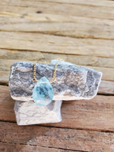 Load image into Gallery viewer, March Birthstone Gold-Filled Necklace (Aquamarine)
