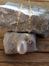 Load image into Gallery viewer, June Birthstone Gold-Filled Necklace (Pearl)