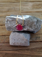 Load image into Gallery viewer, July Birthstone Gold-Filled Necklace (Ruby)
