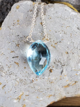 Load image into Gallery viewer, December Birthstone Sterling Silver Necklace (Blue Topaz)