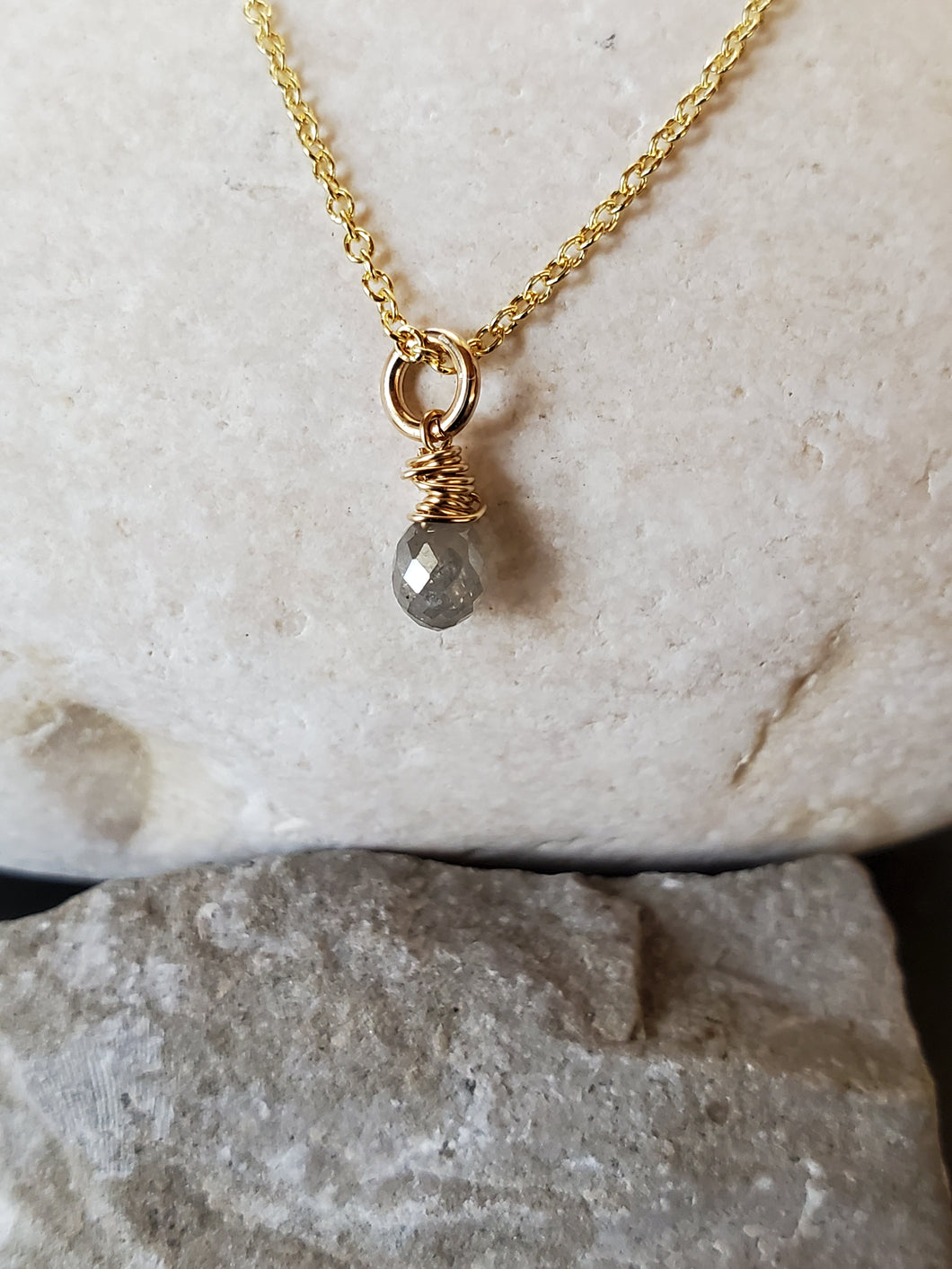 April Birthstone Gold-Filled Necklace (Diamond)