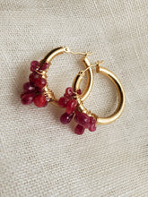 Load image into Gallery viewer, Simon &amp; LuLu 14K Gold Ruby Hoops
