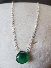 Load image into Gallery viewer, May Birthstone Sterling Silver Necklace (Emerald)
