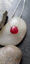 Load image into Gallery viewer, July Birthstone Sterling Silver Necklace (Ruby)