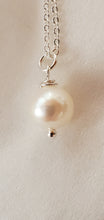 Load image into Gallery viewer, June Birthstone Sterling Silver Necklace (Pearl)