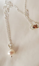 Load image into Gallery viewer, June Birthstone Sterling Silver Necklace (Pearl)