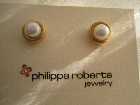Philippa Roberts Pearl Vermeil Earrings