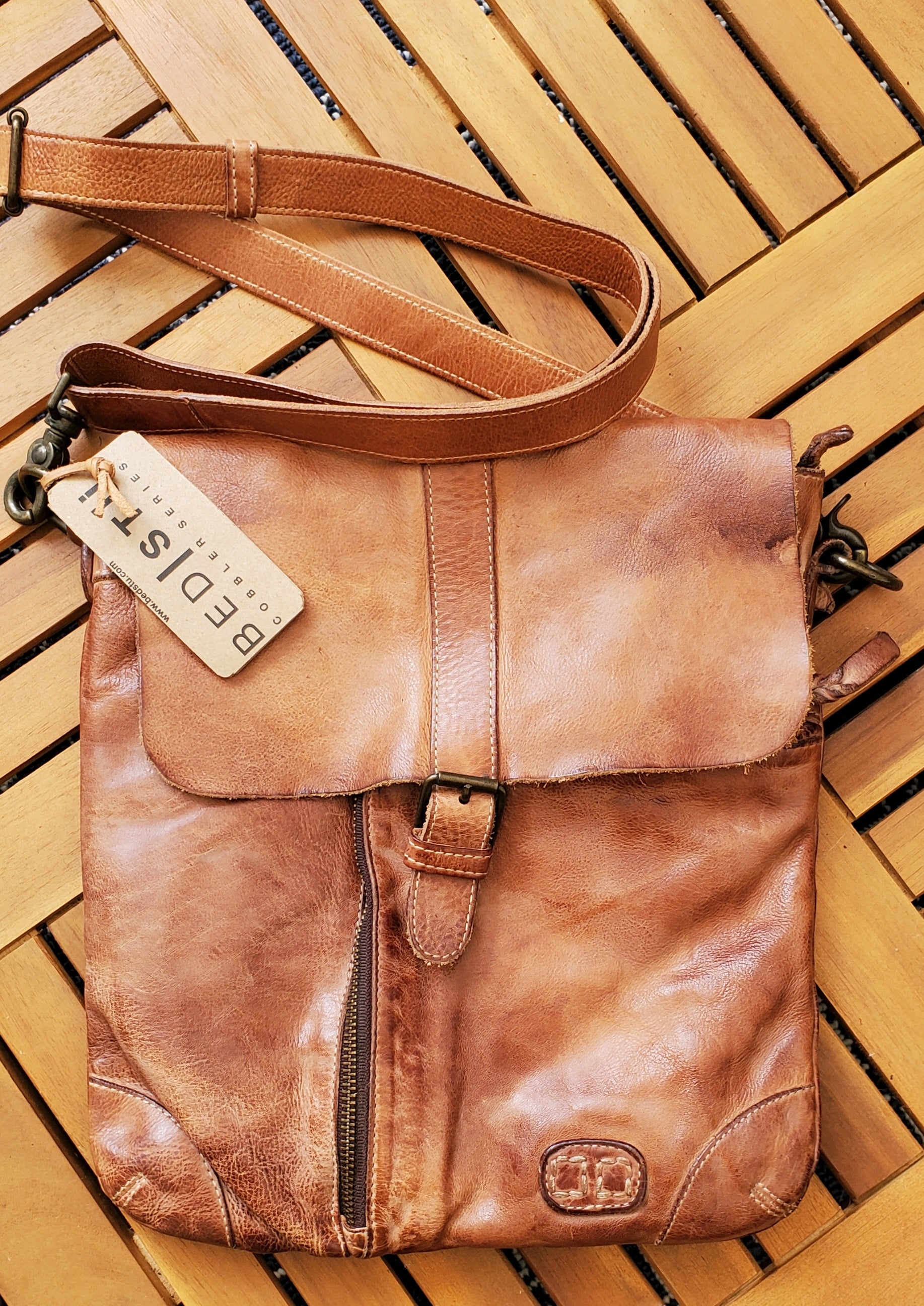 Bed Stu Jack Distressed Leather Crossbody Bag