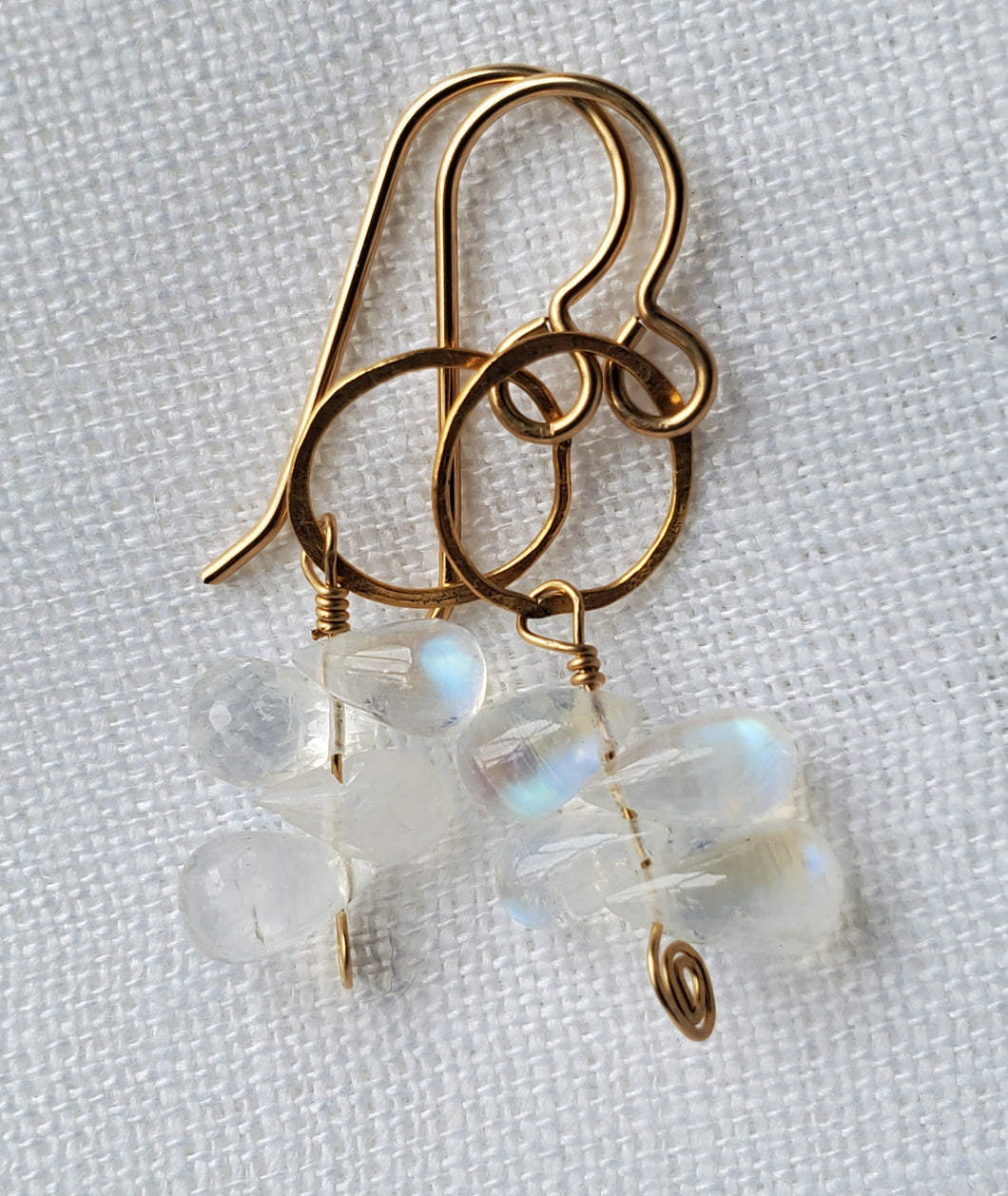 Simon & LuLu Rainbow Moonstone Gold-Filled Earrings