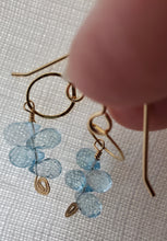 Load image into Gallery viewer, Simon &amp; LuLu Gold Filled Blue Topaz Brio Earrings
