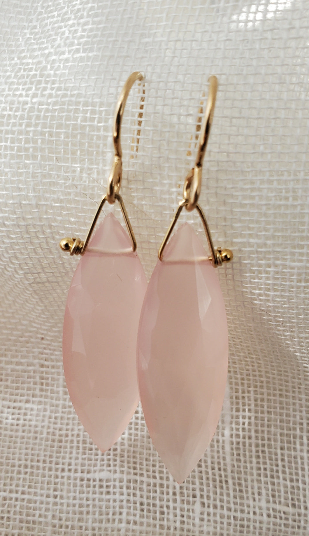 Simon & LuLu Pink Chalcedony Earrings