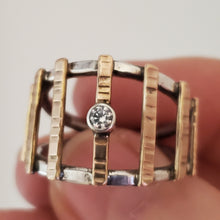 Load image into Gallery viewer, J + I sterling silver &amp; gold filled ring wit cz
