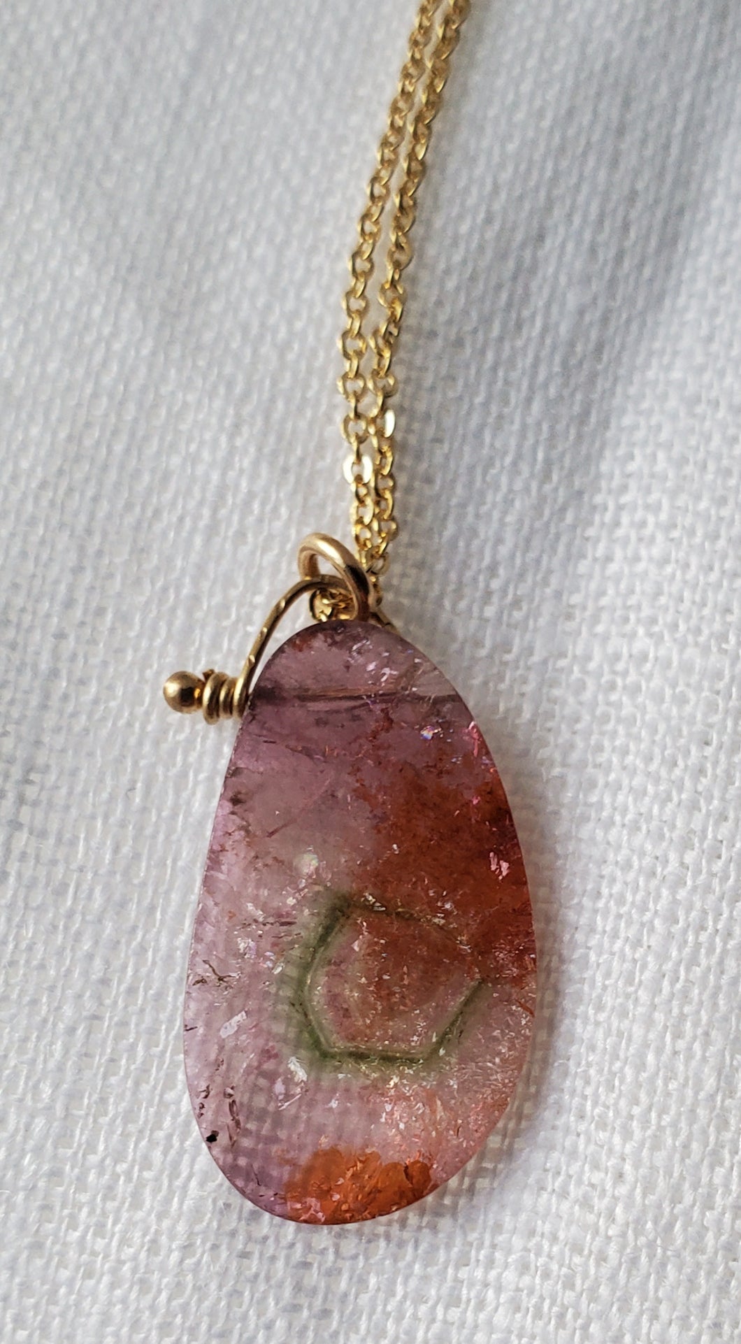 watermelon tourmaline gold filled nk