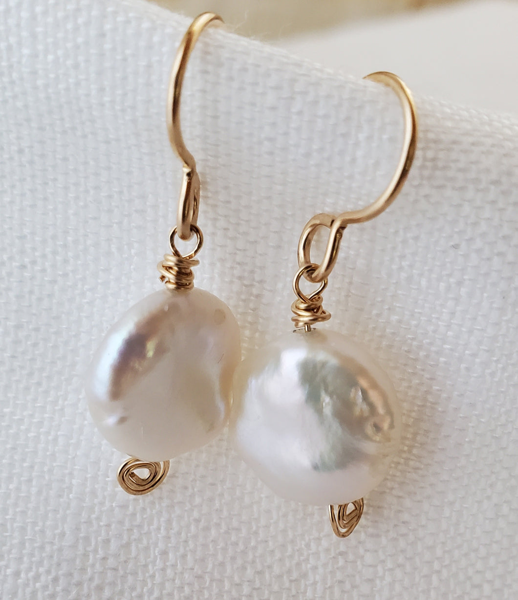 Simon & LuLu Coin Pearl Earrings
