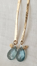 Load image into Gallery viewer, Simon &amp; LuLu Aquamarine gold-filled bar earrings
