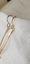 Load image into Gallery viewer, Simon &amp; LuLu Aquamarine gold-filled bar earrings
