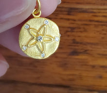 Load image into Gallery viewer, Prehistoric Works 24K Gold flower/starfish with diamonds
