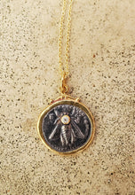 Load image into Gallery viewer, Prehistoric Works Sterling Silver &amp; 24K gold Queen Bee Tetra Drachm Pendant
