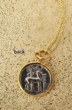 Load image into Gallery viewer, Prehistoric Works Sterling Silver &amp; 24K gold Queen Bee Tetra Drachm Pendant
