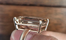 Load image into Gallery viewer, ONE OF A KIND Emerald Cut Blush Pink Topaz 14K rose gold ring
