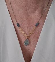 Load image into Gallery viewer, Simon &amp; LuLu Aquamarine mixed metal necklace
