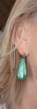 Load image into Gallery viewer, Grossular green garnet gold-filled post earrings
