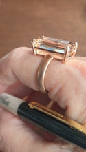 Load image into Gallery viewer, ONE OF A KIND Emerald Cut Blush Pink Topaz 14K rose gold ring
