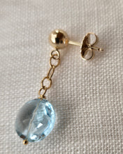 Load image into Gallery viewer, Blue Topaz gold-filled post earrings
