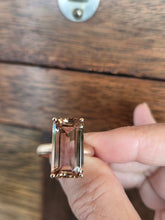 Load image into Gallery viewer, ONE OF A KIND Emerald Cut Blush Pink Topaz 14K rose gold ring
