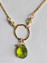 Load image into Gallery viewer, August Birthstone Peridot gold-filled necklace
