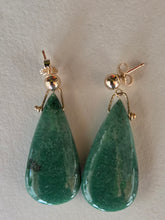 Load image into Gallery viewer, Grossular green garnet gold-filled post earrings
