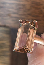 Load image into Gallery viewer, ONE OF A KIND Emerald Cut Blush Pink Topaz 14K rose gold ring

