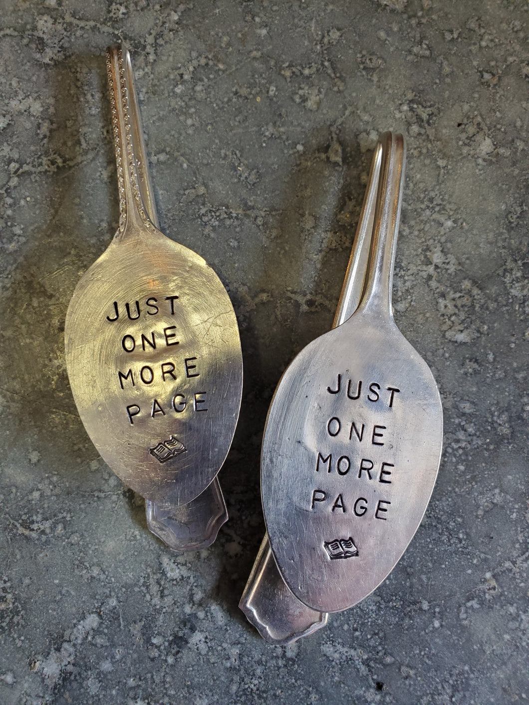 Stamped Just One More Page Teaspoon Bookmark