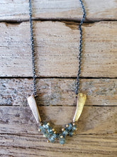 Load image into Gallery viewer, Rebecca Overmann 14K/Oxidized Sterling Silver Sapphire Necklace
