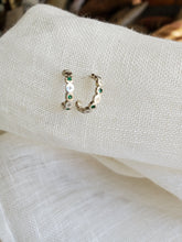 Load image into Gallery viewer, Adel Chefridi River Rock Emerald Post Hoop Earrings
