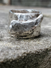 Load image into Gallery viewer, Hammered Horn Sterling Silver Band
