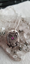 Load image into Gallery viewer, Simon &amp; LuLu Owl with Ruby embedded Pendant
