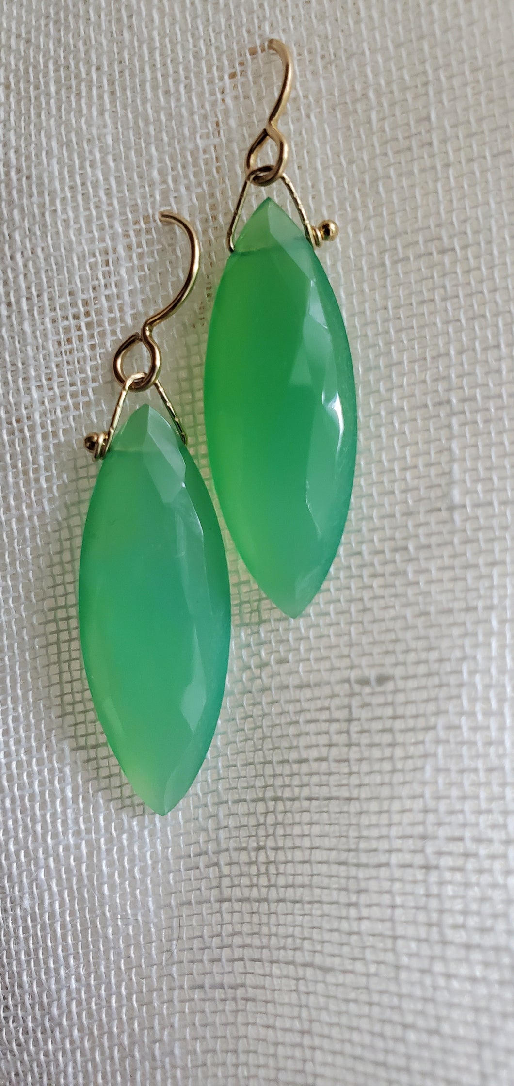 Simon & LuLu Green Chalcedony Earrings