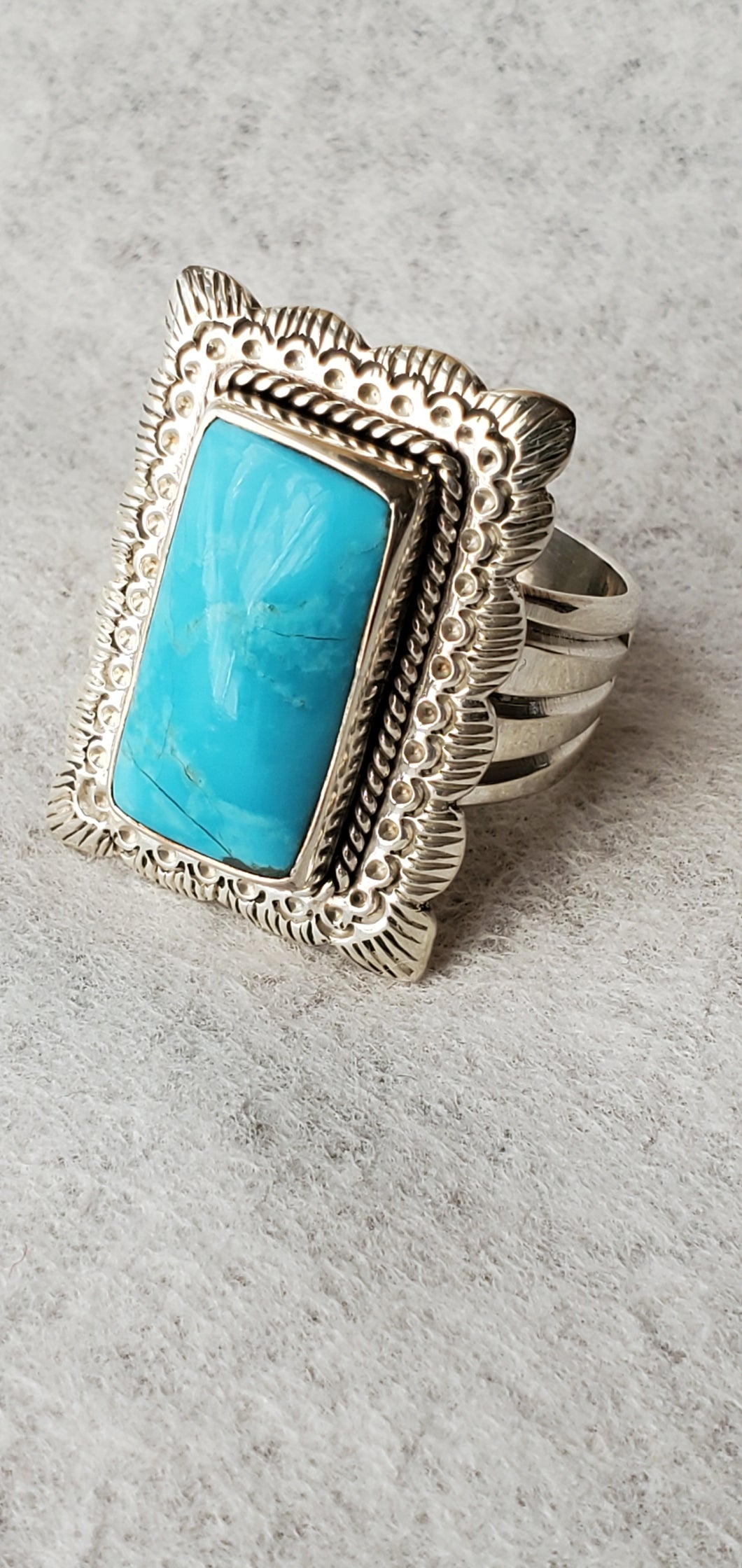 Turquoise Sterling Silver Ring (rectangle)